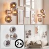 Retro Globe wall light Gastor with three vertically arranged shades, 2-piece set