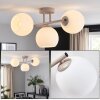 Modern cluster ceiling light Koyoto with three round white glass shades