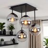 Modern Cluster Ceiling Light Gastor with four chrome, smoke and clear glass shades