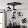 Modern Cluster Ceiling Light Gastor with four chrome, smoke and clear glass shades