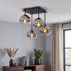 Modern Cluster Ceiling Light Gastor with four chrome, smoke and clear glass shades