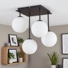 Modern Cluster Ceiling Light Gastor with 4 white glass shades, E14, ø 15 cm