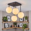 Modern Cluster Ceiling Light Gastor with 4 white glass shades, E14, ø 15 cm