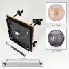 Cluster Ceiling Light Koyoto with wooden slat canopy, 5 amber and smoke glass shades
