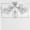 Retro Globe Ceiling Light Ripoll with 7 clustered clear glass shades and E14 fitting