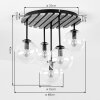 Cluster ceiling light Gastor with five smoke glass shades ø 15 cm and round slat canopy