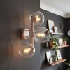 Modern Sand-Coloured Cluster Wall Light Koyoto with Three Clear Glass Shades, E14