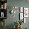 Modern Sand-Coloured Cluster Wall Light Koyoto with Three Clear Glass Shades, E14