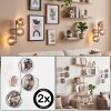 Wall Light Koyoto 2-piece set with triple glass shades for the sofa in sand-coloured metal