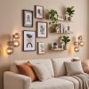 Wall Light Koyoto 2-piece set with triple glass shades for the sofa in sand-coloured metal