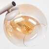 Modern Wall Light Koyoto with a vertical cluster of three amber and clear glass shades