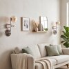 3-light wall lamp Koyoto, 2-piece set, with vertical glass shades in smoke, amber and clear