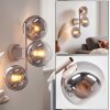 Modern cluster wall light Gastor with three smoke and clear glass shades
