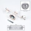 Globe wall light Gastor, 2-piece set with 3 clustered smoke-coloured and clear glass shades