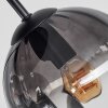 Modern Cluster Ceiling Light Koyoto with 4 Smoked and Clear Rippled Glass Shades