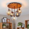 Cluster Ceiling Light Gastor with five glass shades in smoke-coloured, amber and clear