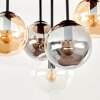 Cluster Ceiling Light Gastor with five glass shades in smoke-coloured, amber and clear