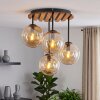 Modern Cluster Ceiling Light Gastor with 4 amber glass shades, ø 15 cm