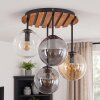 Modern Cluster Ceiling Light Gastor with slat plate, 4 shades in amber, smoke and clear
