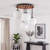 Modern cluster ceiling light Gastor with four white glass shades, ø 39.5 cm