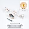 Modern three-light wall light Gastor with amber glass shades in vertical arrangement