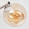 Modern three-light wall light Gastor with amber glass shades in vertical arrangement