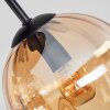 Modern Cluster ceiling light Koyoto with four amber shades over the dining table