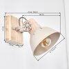 Adjustable Wall Light Orny with Wooden Backplate, Open E27 Socket for Couch
