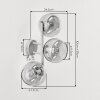 Retro wall light Koyoto with three colourful glass shades, E14 fitting