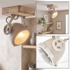 Scandinavian adjustable ceiling spotlight Herford with light wood ceiling plate