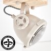 Scandinavian adjustable ceiling spotlight Herford with light wood ceiling plate