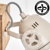 2-Piece Wall Spotlight Set Herford with Rotatable, Swivelling Heads, Ecru