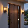 Outdoor wall light Lauvdal, cylindrical lantern, 2-piece set, motion sensor