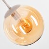 Cluster pendant light Gastor with amber glass shades, height-adjustable during installation