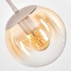 Cluster pendant light Gastor, adjustable at installation, amber-clear glass shades