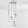 Cluster Pendant Light Gastor with Three Smoke and Clear Glass Shades for the Dining Table