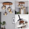 Retro globe ceiling light Koyoto with four clustered clear and smoked glass shades