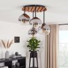 Retro globe ceiling light Koyoto with four clustered clear and smoked glass shades