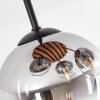 Retro globe ceiling light Koyoto with four clustered clear and smoked glass shades
