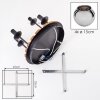 Cluster ceiling light Koyoto with slat canopy and chrome and smoke-coloured glass shades