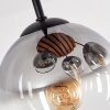 Cluster Ceiling Light Koyoto with 4 smoke-coloured and clear glass shades