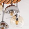 Modern Cluster ceiling light Koyoto with 4 amber, smoke and clear glass shades