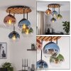 Cluster Ceiling Light Koyoto, 4 blue and green glass shades for the dining table