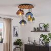 Cluster Ceiling Light Koyoto, 4 blue and green glass shades for the dining table