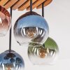 Cluster Ceiling Light Koyoto, 4 blue and green glass shades for the dining table