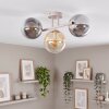 Modern Cluster ceiling light Gastor with three amber, smoke and clear glass shades