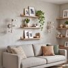 Globe wall light Gastor with 3 clear glass shades and E14 sockets, 2-piece set