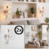Modern 3-light wall light Ripoll, 2-piece set with vertically arranged clear glass shades