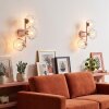 Modern 3-light wall light Ripoll, 2-piece set with vertically arranged clear glass shades