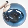 Modern Wall Light Gastor with three clustered blue, green and coppery glass shades